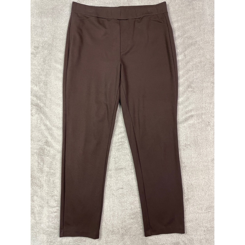 Michael Kors Women's Size L Brown Stretch Pull On Pants Gold Hardware Office